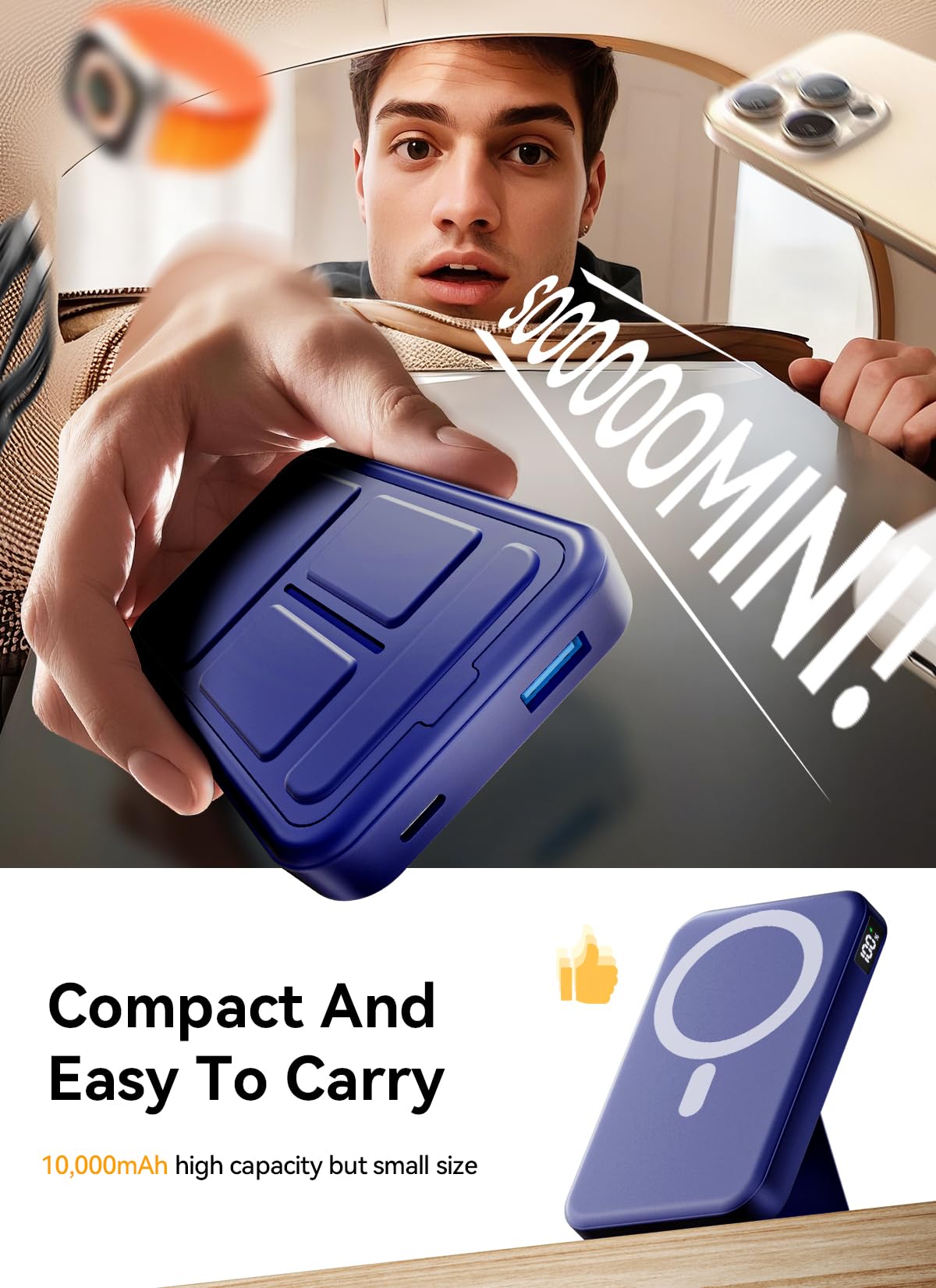 Amazon.com: Gxorul Magnetic Power Bank, 10000mAh Wireless Portable
